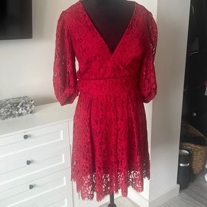 Red lace dress